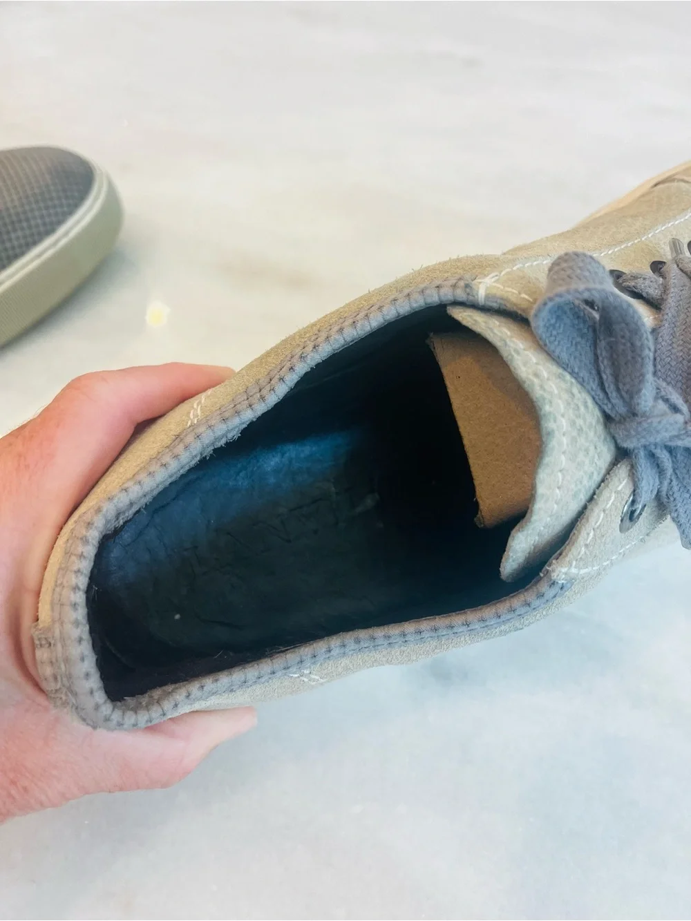 Lanvin DBB1 Men's Low-Top Suede Sneakers Taupe Gray size 11